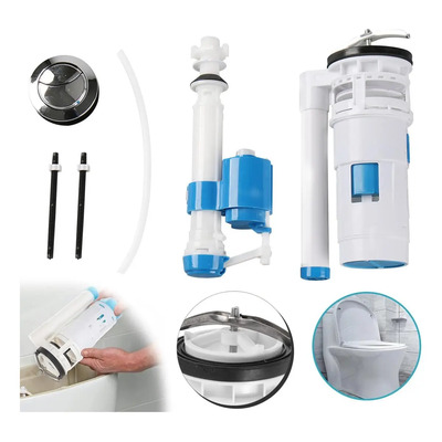 1 Kit Herrajes Y Wc Sistema Dual Botón 20cm Valvula Descarga | MercadoLibre