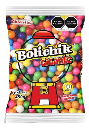 Bolichick Chicle Gigante 50 Piezas Colores