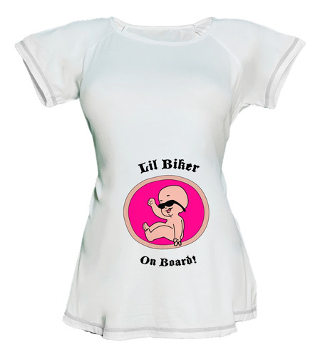 Blusa Para Embarazo Ranglan - Bebé Biker Motociclista