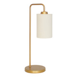 Abajur Luminária Mesa Retro Dourado Com Cúpula Cru.