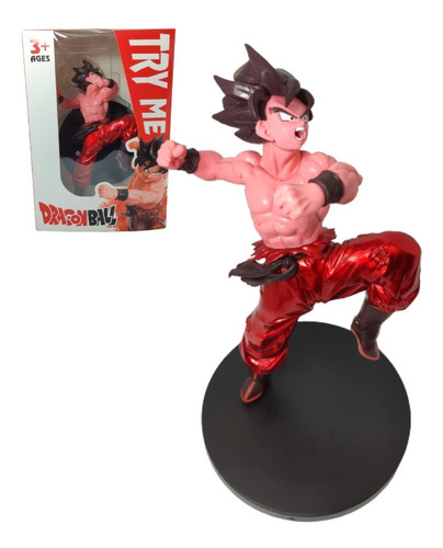 Figura Dragon Ball Z Goku Sayayin Ataque Golpe Kiai Red 22cm
