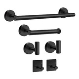 Juego De Accesorios De Baño Negro Mate De 6 Piezas Juego De