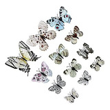 24 Pcs Doble Capa 3d Mariposa Decoración De Pared Mari...