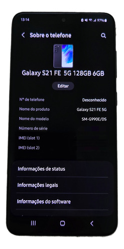 Samsung Galaxy S21 Fe Dual Sim 5g 128gb Preto 6gb Ram