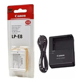 Kit Lp-e8+ 2+1 Carregador Compativel Canon Rbel Eos T2i T3i 