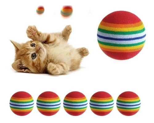 Set 6 Pelota Interactiva Para Perro Y Gato De Goma 