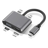 Convertidor Adaptador Dock Usb C A Hdmi 4k Usb Usbc Vga 