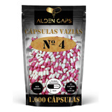 1.000 Cápsulas Vazias De Gelatina Rosa E Branca Nº 4 (100mg)