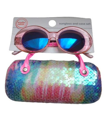 Gafas Con Estuche Para Niña Lentejuelas Colores