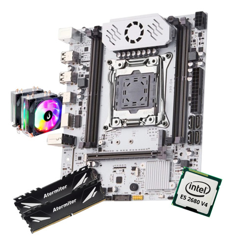 Kit Gamer Placa Mãe Q-d4 X99 White Xeon E5 2680 V4 64gb