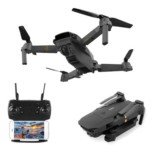 Drone Con Cámara Wifi App Control + Batería Recargable /ryc Color Negro