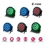 6 Cañón Par Led 18x3 W Full Color Rgb Iluminación (6 Pz)