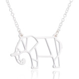 Collar Acero Inoxidable Plateado Delicado Elefante