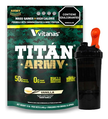 Titan Army 12lb Sin Azúcar - L a $17250