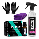 Kit Revelax Vonixx 500ml V-light 20ml Luvas Pano Microfibra