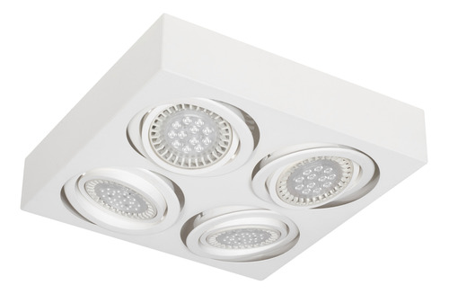 Plafon Apto Led Techo Para 4 Luces Ar111 Gu10 Cuadrado Deco