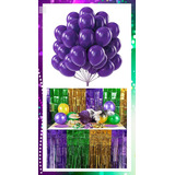 Royal Purple Balloons 50 Pcs 12 Inch And Mardi Gras Fringe T