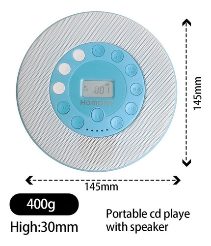 Reproductor De Cd Discman Recargable Con Bocina Usb Mp3 Par