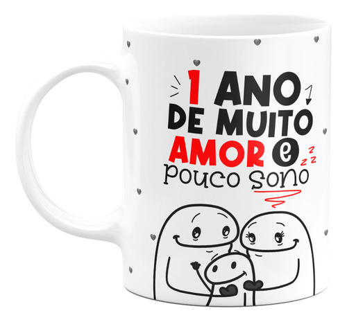 Caneca Flork Namorados - 1 Ano De Muito Amor E Pouco Sono