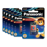 12 Pilhas Alcalinas Panasonic Premium  Aaa (6 Cartelas) 