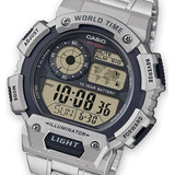 Reloj Casio  Ae-1400whd Acero Hora Mundial  100% Original 