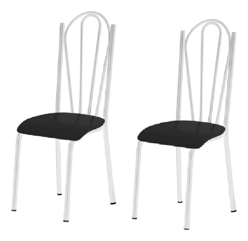 Conjunto 4 Cadeiras América 021 Branco Liso - Artefamol