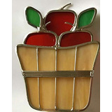 Jgs Canasta De Manzanas Vidriera Suncatcher