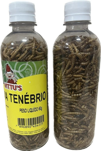 Tenébrio Larvas Desidratadas 60g Vittus Peixe Tartaruga Aves