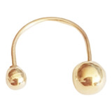 Broquel Oro 14k Curvo Bolita #3