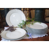 Antigua Vajilla Platos Playos Porcelana Verbano 10 Unid N298