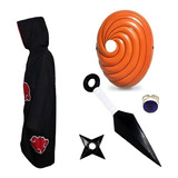 Cosplay Naruto Manto Akatsuki Tobi Kunai Mascara Anel