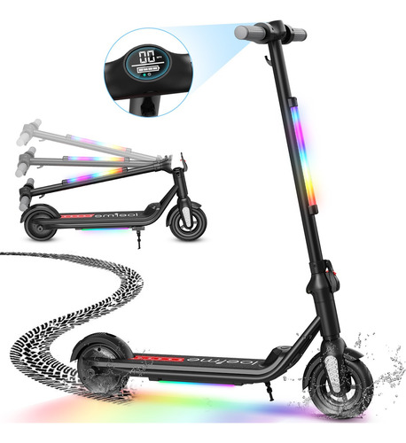 Scooter Eléctrico Niños Plegable 6'' 25km/h 250w Con Luz Led