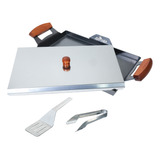 Plancha 2 Hornallas Tromen Tapa Acero Inox Pinza Espátula