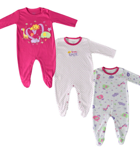 Pijamas Bebé Niña Set X 3 Estampadas