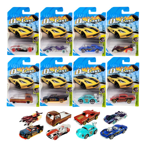 Kit Coleção Carrinho De Ferro Estilo Hot Wheels 10 Peças