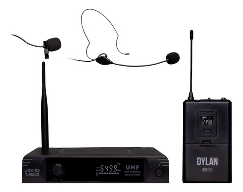 Microfone Sem Fio Dylan Udx-03 Lapela Ou Auricular 30 Canais