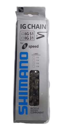 Cadenilla Shimano Ig51 116d.; 6v, 7v, 8v