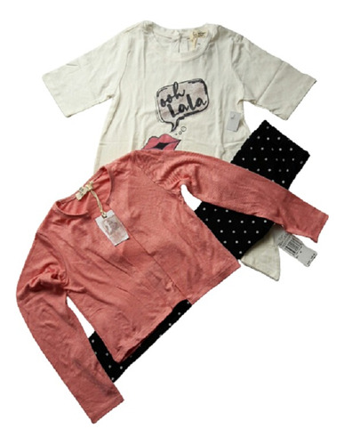 Conjunto Para Niñas 3 Pc Pantalon Camiseta Y Saco T- 6 X