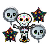 Bouquet Globos Calavera Catrina Haloween Fiesta Mexicana