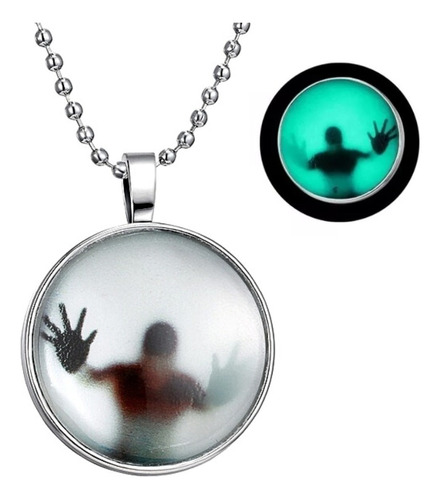 Collar Colgante Acero Inox Walking Dead Fluorescente Hombre