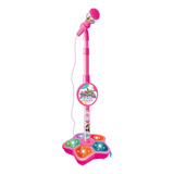 Microfone De Pé Infantil De Brinquedo Cantante Com Suporte