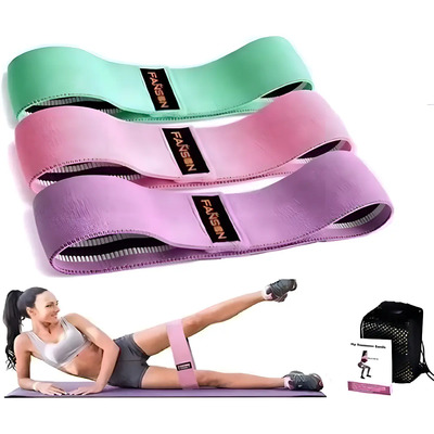 Kit 3 Bandas Ligas Para Hacer Ejercicio Resistencia Piernas Color Colores | MercadoLibre