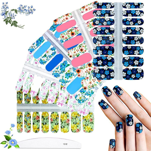 Jerclity 5 Hojas De Esmalte De Uñas De Flores De Primavera C