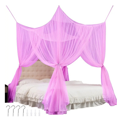 Toldo De Tela Con Mosquitera De 4 Puertas Para Cama Doble | MercadoLibre