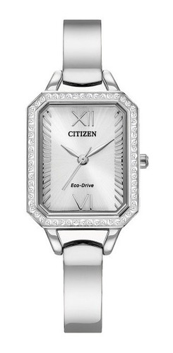 Em0980-50a Reloj Citizen Eco Drive Ladies Crystal Plateado