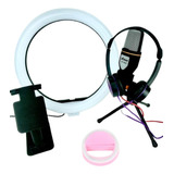 Kit Digital Influencer Ring Light Fone Microfone Suporte 