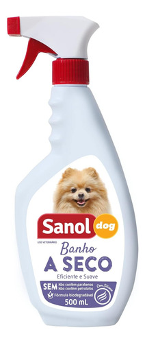 Banho A Seco Sanol Dog Cachorro - Cães 500ml Pet