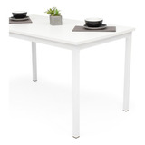 Mesa De Comedor Orion 6 Puestos Tapa Blanco