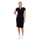 Vestido Alfaiataria Feminino Midi Secretária Uniforme Social