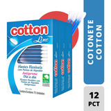 Cotonete Cotton Line Hastes Flexíveis Algodão C/12 Cx Full